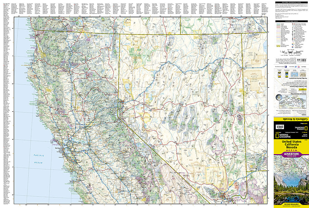 National Geographic Trails Illustrated Map â€“ Adventure US California Nevada image 1