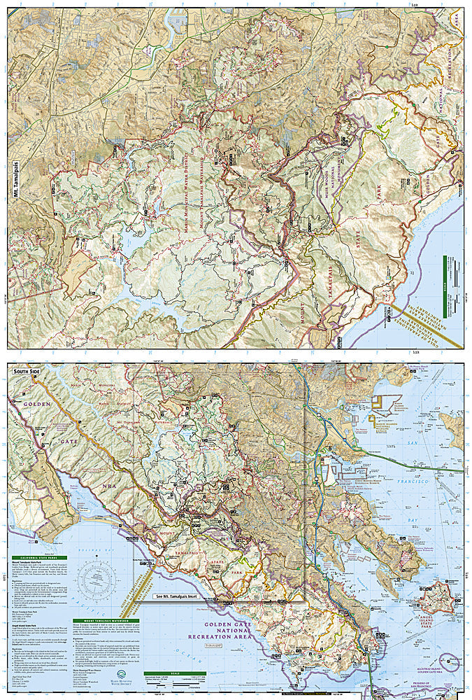 National Geographic Trails Illustrated CA Mount Tamalpais/Point Reyes Map 266 image 2