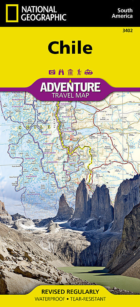 National Geographic Trails Illustrated Map â€“ Adventure Chile South America image 0
