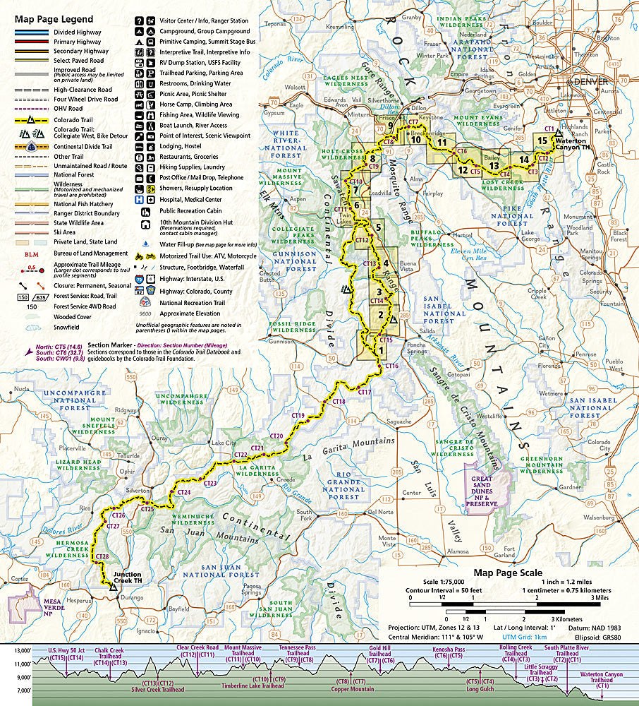 National Geographic TI Topo CO Colorado Trail North Topographic Map Guide 1202 image 1