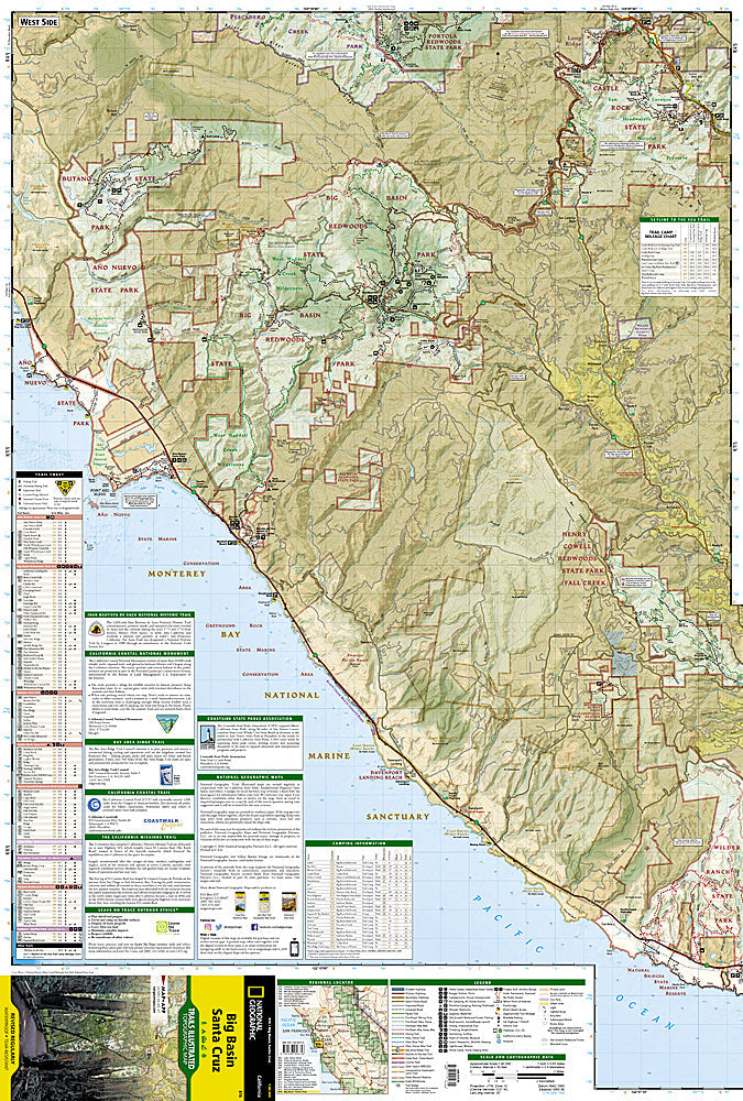 National Geographic Trails Illustrated Map 816 â€“ CA Big Basin Santa Cruz image 1