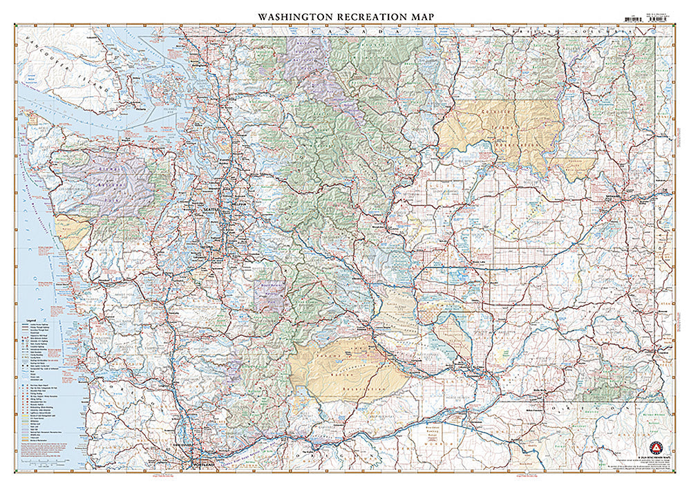 National Geographic Benchmark Washington WA Recreation Map BE0BENWARM image 2