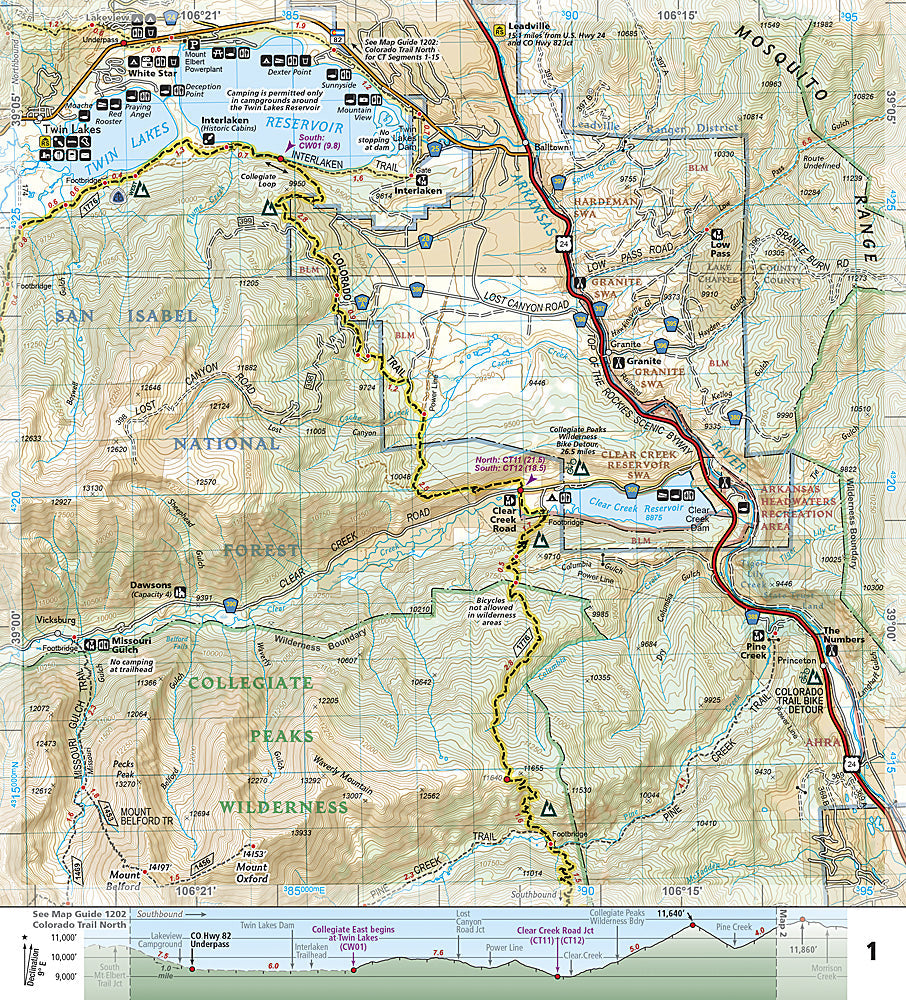 National Geographic TI CO Colorado Trail Collegiate Loop Topographic Map Guide image 2