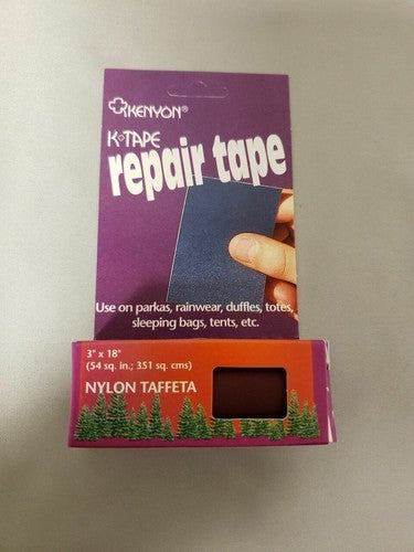 Kenyon K-Tape 3" x 18" Burgundy Taffeta Nylon Adhesive-Backed Repair Tape image 1