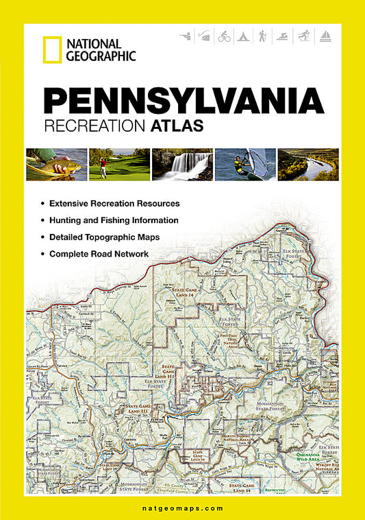 National Geographic Pennsylvania Recreation Atlas Road Map Topo Maps ST01020731 image 0