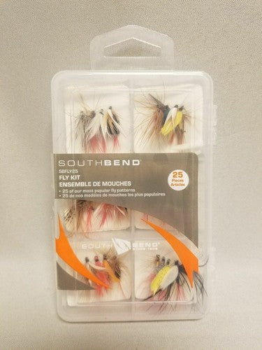 South Bend Fishing 25-Piece Fly Assortment w/Box - 25 Best Selling Flies SBFLY25 image 1