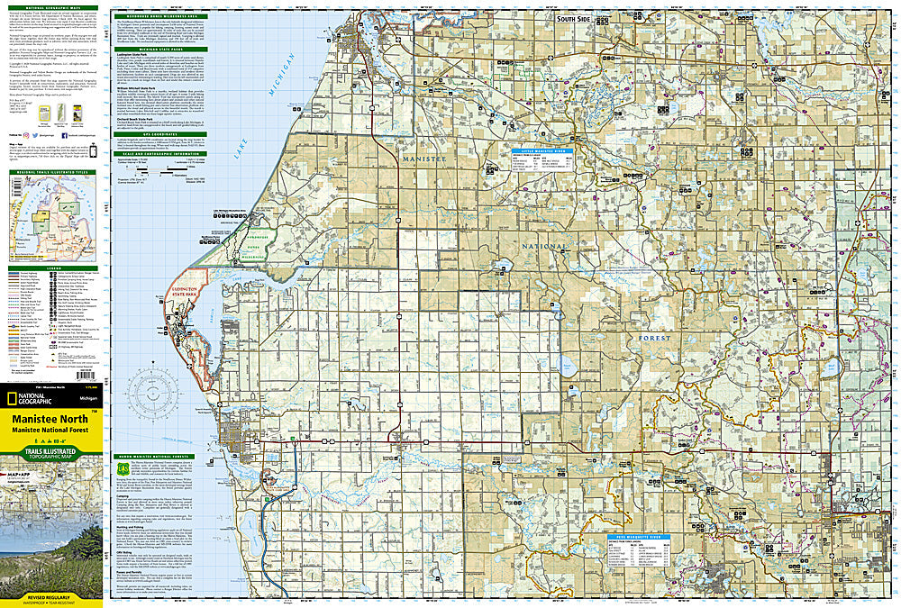 National Geographic Trails Illustrated MI North Manistee National Forest Map 758 image 1