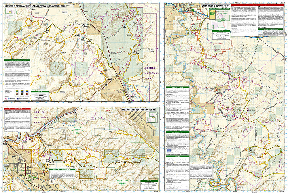 National Geographic Trails Illustrated UT Moab East &amp; West Map Bundle 1020382 image 3