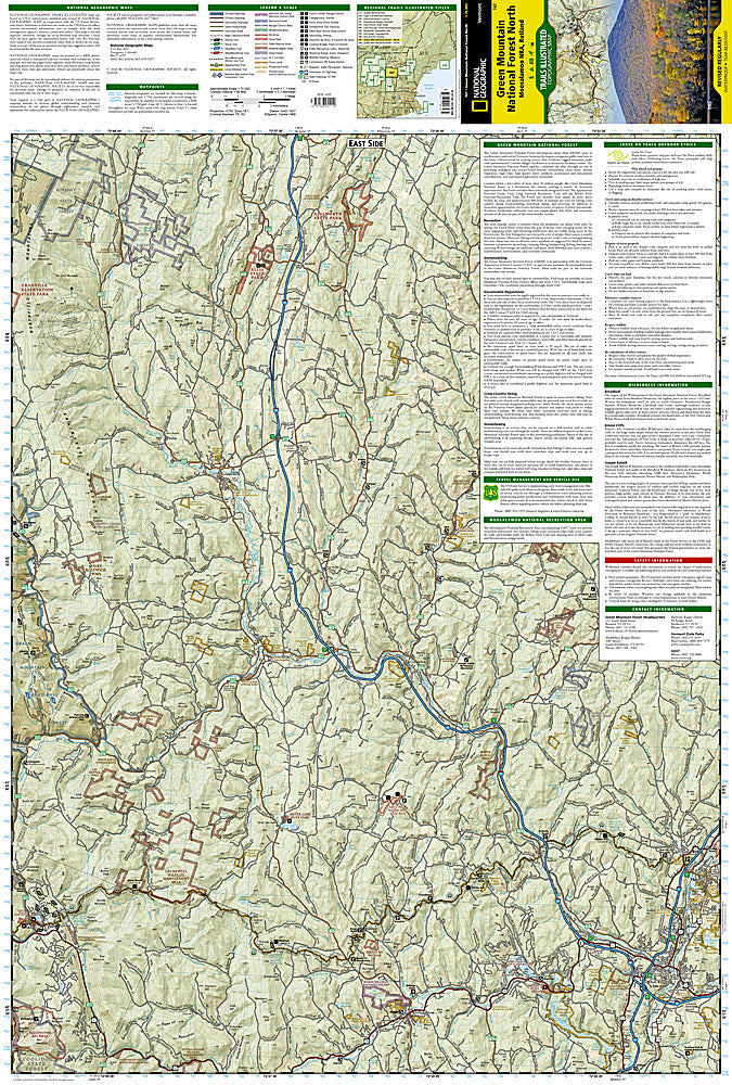 National Geographic Trails Illustrated VT Green Mountain Ntl Forest Map 747 image 1