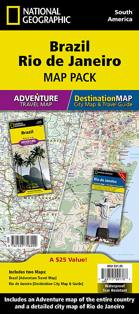 National Geographic Brazil/Rio de Janeiro Adventure Map Bundle Pack AD01021137B image 0