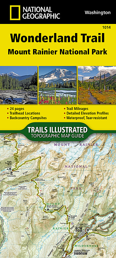 National Geographic WA Rainier Wonderland Trail Topographic Map Guide 1014 image 0
