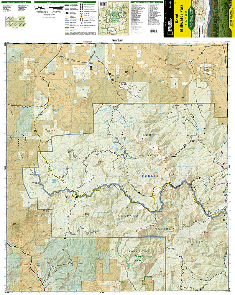 Rand Stillwater Pass Trail Map - National Geographic #115 image 1
