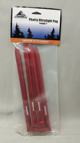 Liberty Mountain Phatty Ultralight Peg Red Stakes 6-Pack for Tents Tarps image 0