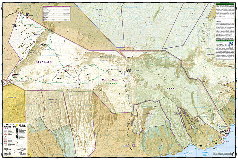 National Geographic Trails Illustrated Hawaii Haleakala National Park  Map 227 image 2