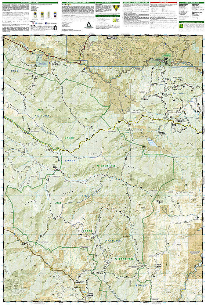 National Geographic Trails Illustrated Colo Tarryall Mtns Kenosha Pass Map 105 image 2