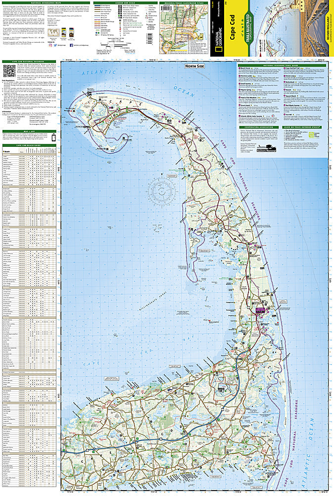 National Geographic Trails Illustrated Massachusetts Cape Cod Map 250 image 1