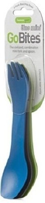 Human Gear GoBites Uno Mini Spoon/Fork Utensil Blue/Gray/Green 3-Pack BPA-Free image 0