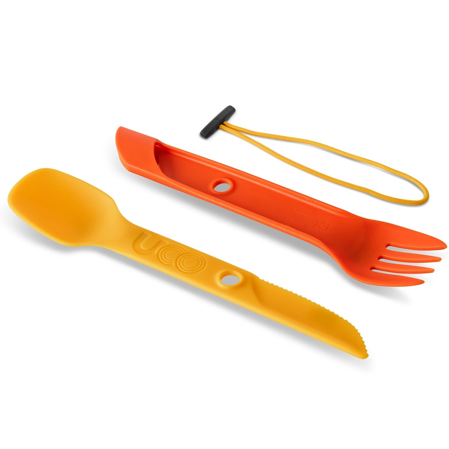 UCO Switch Spork 2-Piece Knife-Fork-Spoon Combo Utensil w/Tether - Retro Sunrise image 0