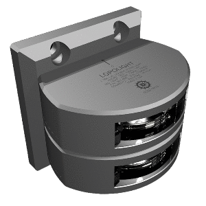 Lopolight Series 301-006 - Double Stacked Stern Light - 2NM - Vertical Mount - White - Silver Housing image 0