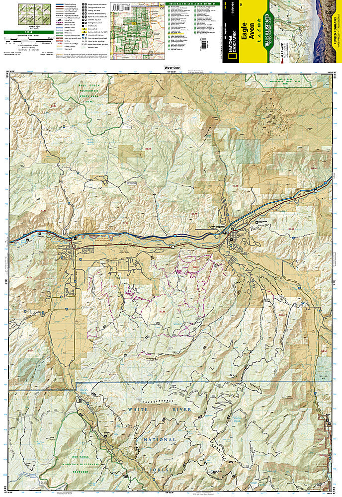 National Geographic Trails Illustrated Colorado Eagle / Avon Topo Trail Map 121 image 1
