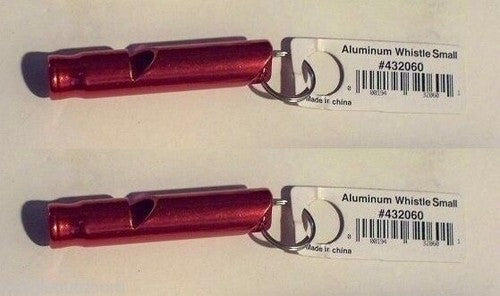 Liberty Mountain Small Aluminum Whistle Red 2-Pack Emergency/Signal/Survival image 0