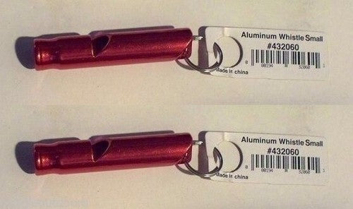 Liberty Mountain Small Aluminum Whistle Red 2-Pack Emergency/Signal/Survival image 0