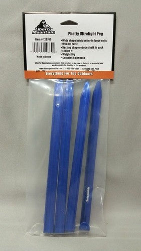 Liberty Mountain Phatty Ultralight Hard Anodized Blue Tent Stakes Peg 6-Pack image 1
