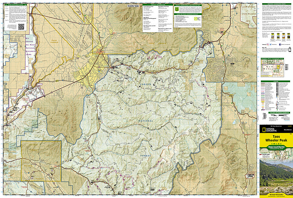National Geographic Trails Illustrated New Mexico Taos Wheeler Peak Map 730 image 1