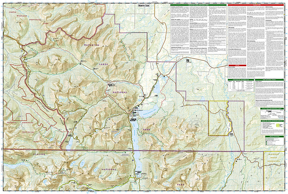 National Geographic Trails Illustrated MT Many Glacier Waterton Lakes NP Map 314 image 2