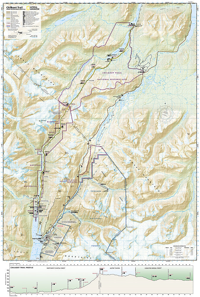 National Geographic Trails Illustrated AK Chilkoot Trail Klondike Gold Map 254 image 2