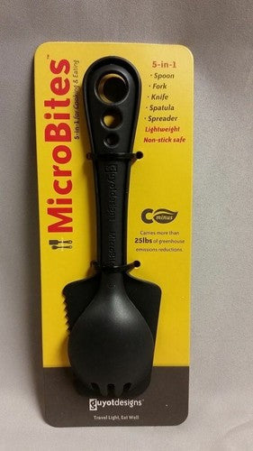 Guyot Designs Microbites Utensils 5-In-1 Spoon-Fork-Knife-Spatula-Spreader Black image 1