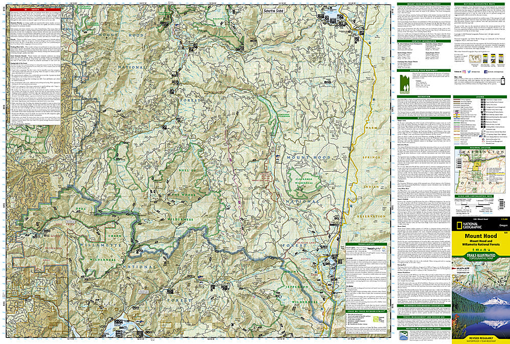 National Geographic Trails Illustrated OR Mount Hood National Forest Map 820 image 1