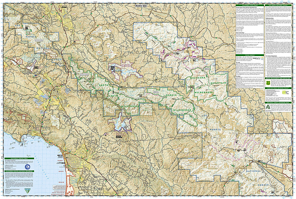 National Geographic Trails Illustrated CA Los Padres Natl Forest West Map 813 image 2