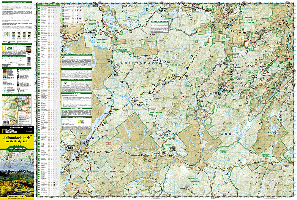 National Geographic Trails Illustrated NY Adirondack Park Lake Placid Map 742 image 1