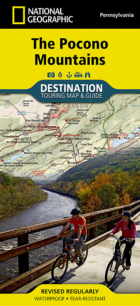 National Geographic The Pocono Mountains Destination Touring Map image 0