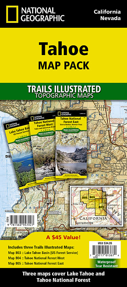 National Geographic CA NV Tahoe National Forest Map Pack TI01021198B image 0