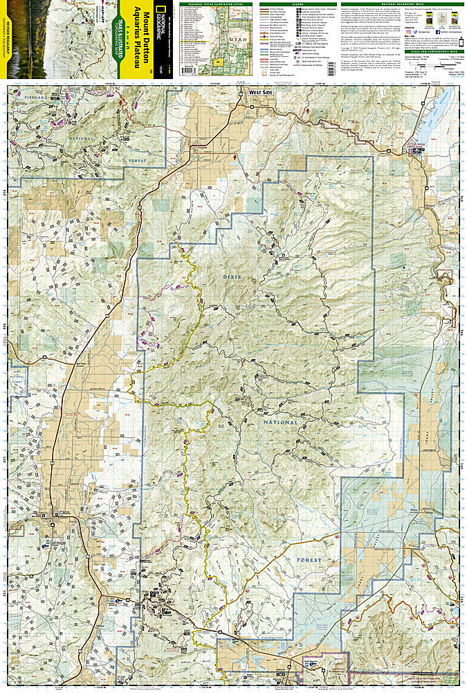 National Geographic UT Paunsaugunt Plateau MT Dutton Trails Illustrated Map 705 image 1