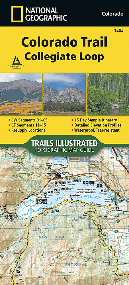 National Geographic TI CO Colorado Trail Collegiate Loop Topographic Map Guide image 0