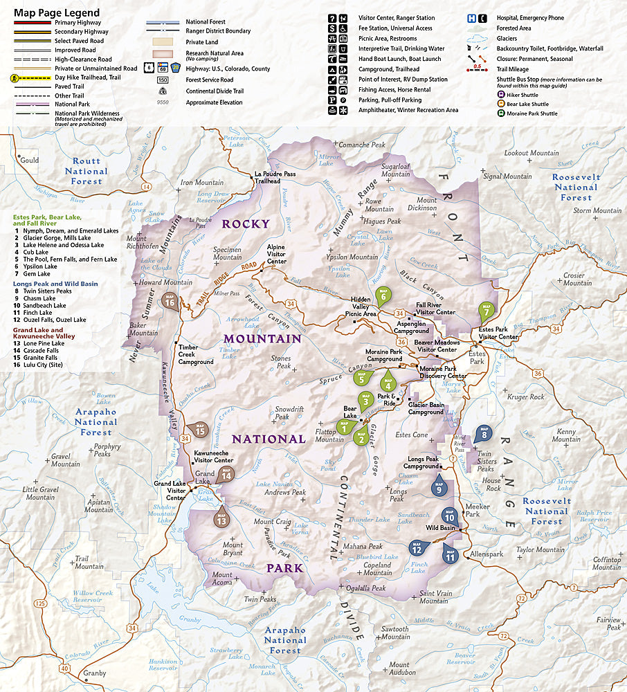 National Geographic Topographic Map Guide â€“ Rocky Mountain NP Day Hikes #1701 image 1