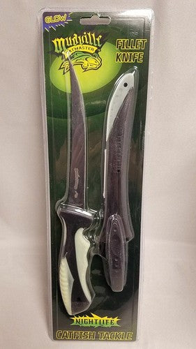 Mudville Catmaster 7" Glow-in-the-Dark Fillet Knife w/ Sheath &amp; Sharpening Stone image 2