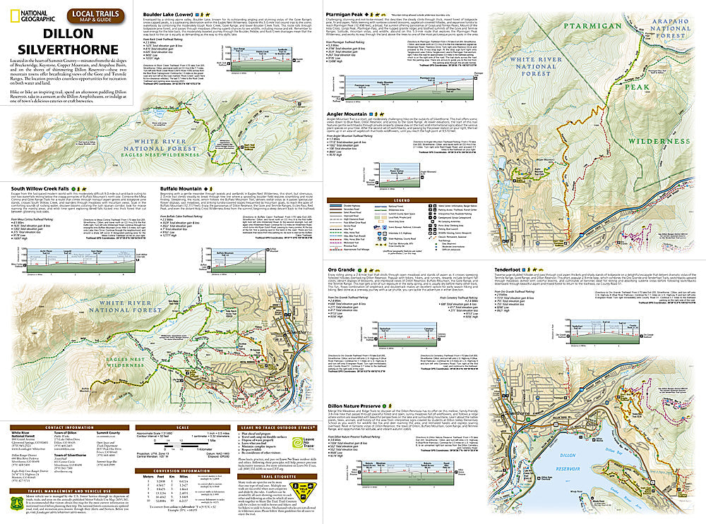 National Geographic TI Dillon Silverthorne CO Local Trails Topo Map &amp; Guide image 2