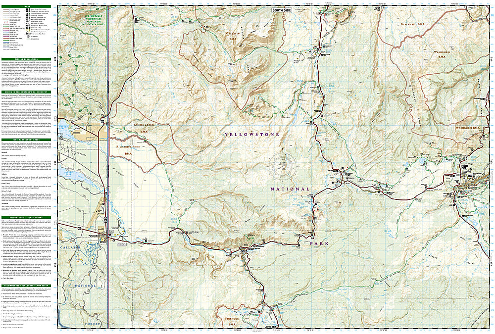 National Geographic Trails Illustrated WY NW Yellowstone Mammoth Hot Sgs Map 303 image 2