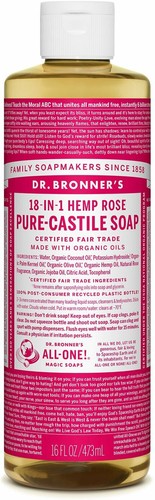 Dr Bronner's / Bronners 18-In-1 Hemp Rose Scent Pure-Castile Soap 16 oz Organic image 0