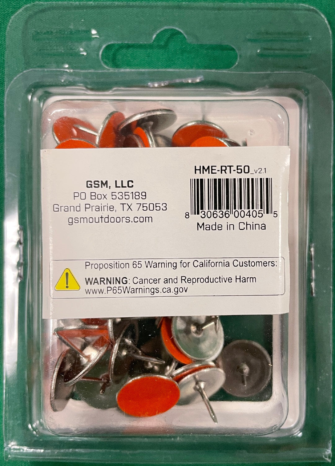HME Metal Trail Tacks Highly-Reflective Orange 50-Pack RT-50 image 1
