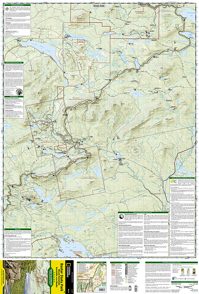 National Geographic Trails Illustrated ME Baxter State Park/Mt Katahdin Map 754 image 1