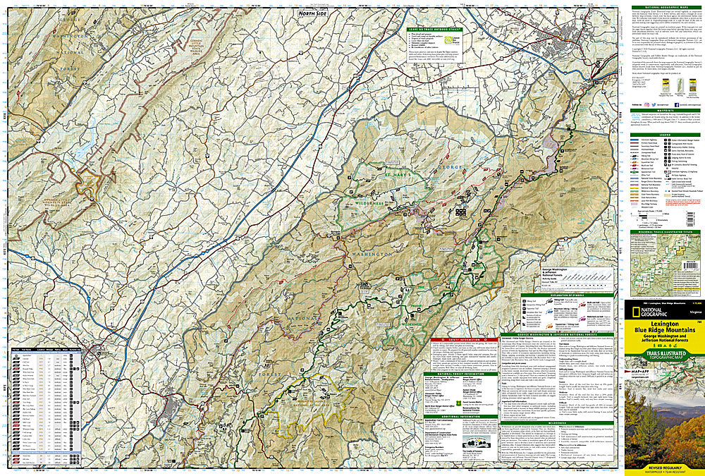 National Geographic Trails Illustrated VA Lexington Blue Ridge Mountains Map 789 image 1