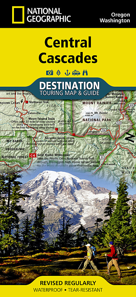 National Geographic Central Cascades Destination Touring Map &amp; Guide DM01020690 image 0