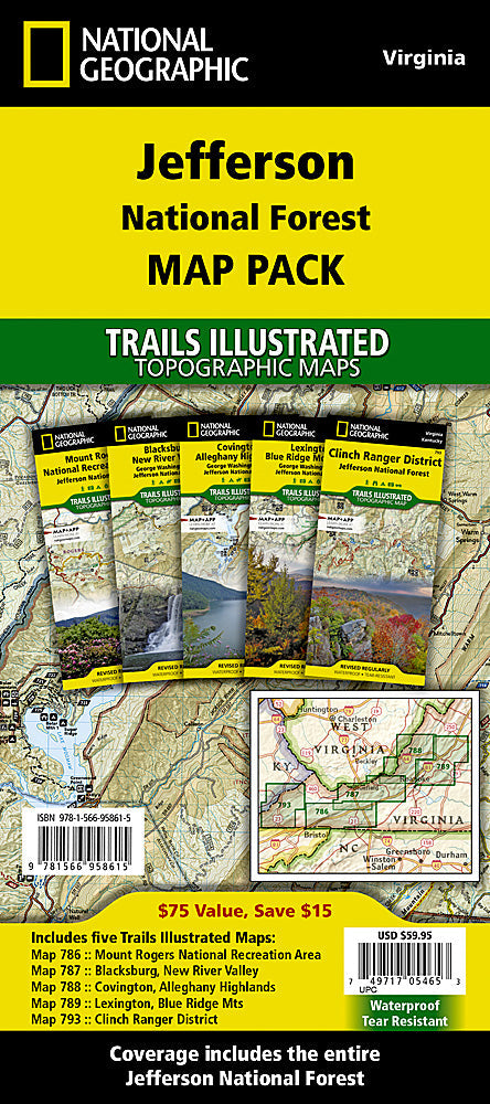 National Geographic Trails Illustrated Map Pack â€“ Jefferson National Forest VA image 0