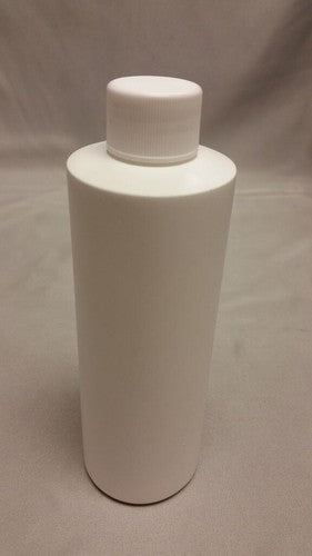 Cylinder Round Ultralight HDPE Plastic Storage Bottle w/Lid 8oz White image 0