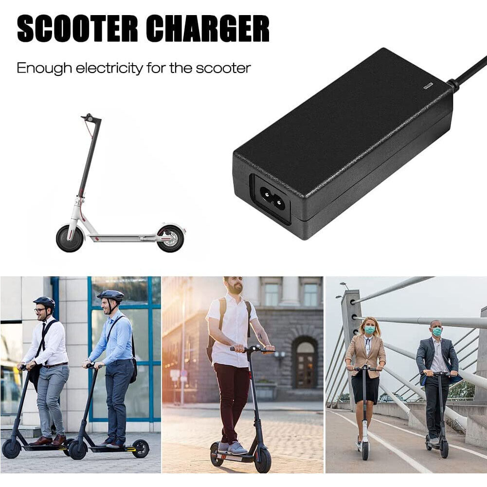 Tangled Trails Outdoor Gear 42V 2A electric bike battery charger plugged into a 36V Li-ion ebike battery.